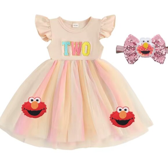 Elmo Dress Sesame Street Second Birthday Elmo Outfit Elmo Clothes - Picture 1 of 6